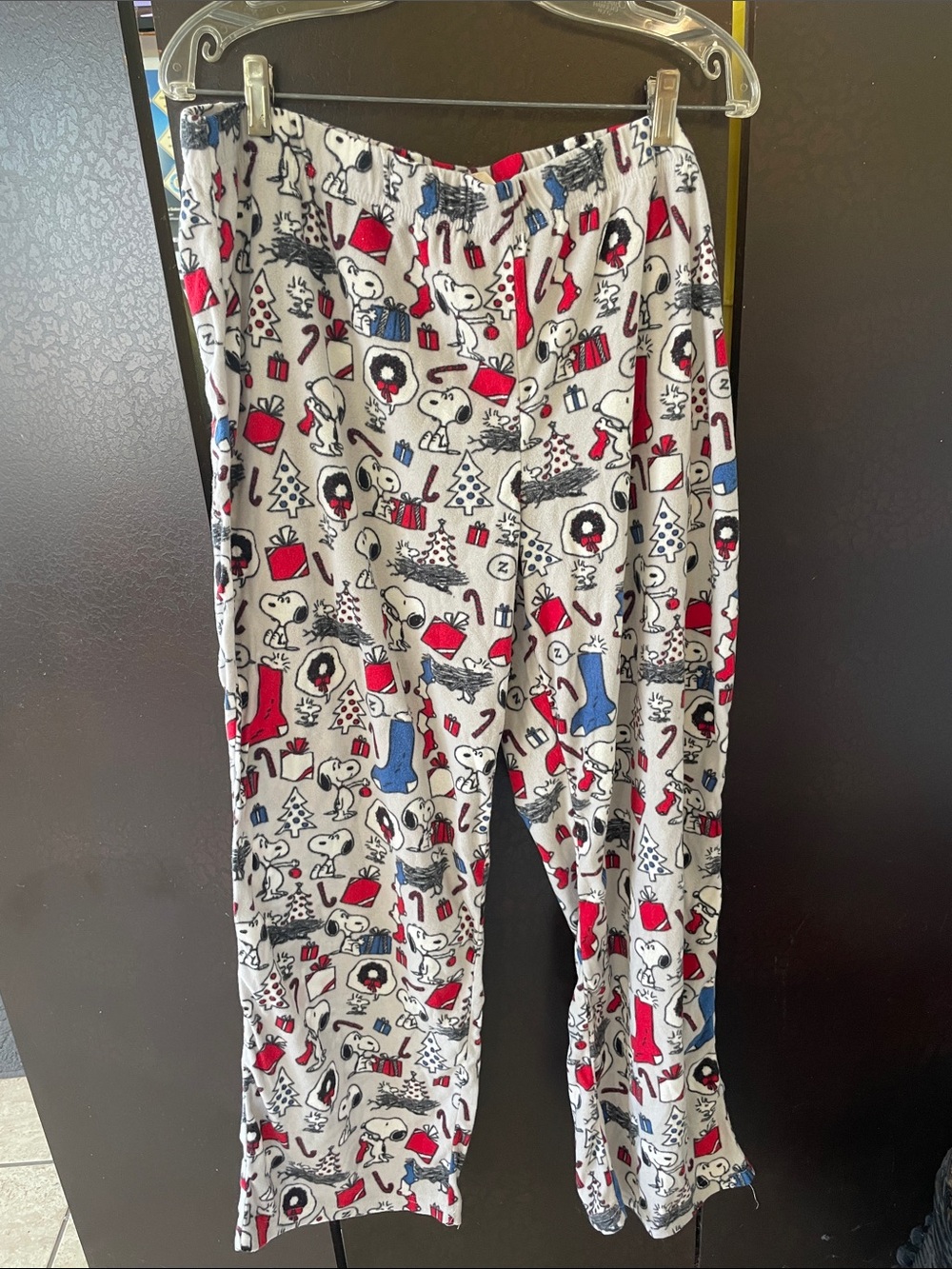munki munki Women’s Snoopy Holiday Pajama Pants with Red & Blue Accents